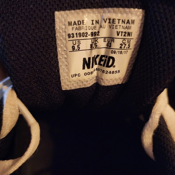 NIKE AIR MAX 90 ID BLACK WHITE SIZE MENS 9.5 [931902-992] NIKEiD custom Real Ego - Picture 6 of 8